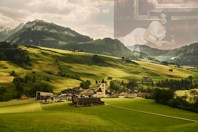 Lana Del Rey and Swiss Landscape Image